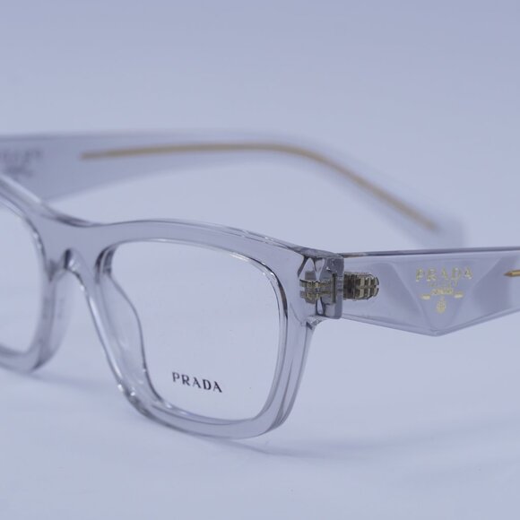 Prada PRB01V 12R1O1 Eyeglasses Transparent Grey 52mm Cat Eye Frame - Picture 7 of 10